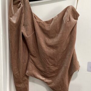 Astr Soft Tan Velvet Top